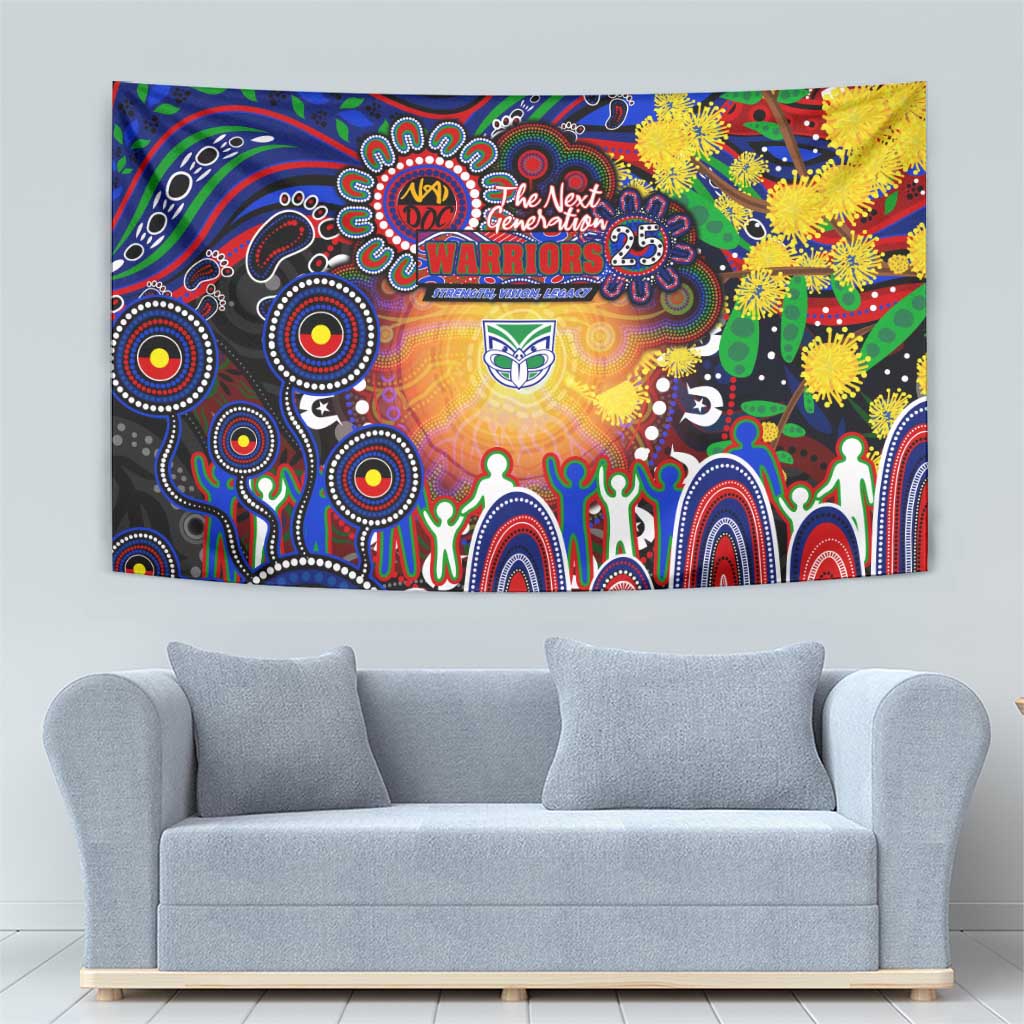 NAIDOC Week 2025 Warriors Rugby Tapestry Aboriginal Dot Painting