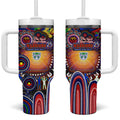 NAIDOC Week 2025 Warriors Rugby Tumbler With Handle Aboriginal Dot Painting