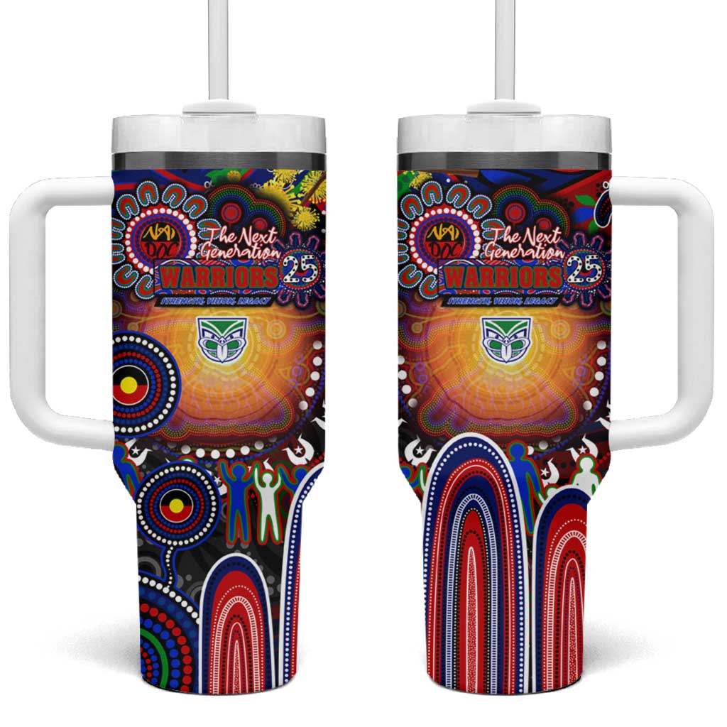 NAIDOC Week 2025 Warriors Rugby Tumbler With Handle Aboriginal Dot Painting