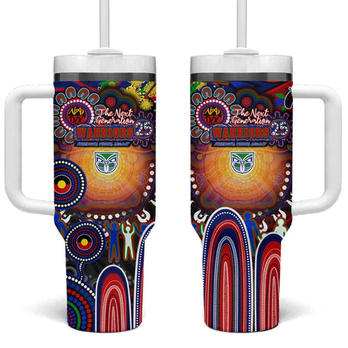 NAIDOC Week 2025 Warriors Rugby Tumbler With Handle Aboriginal Dot Painting