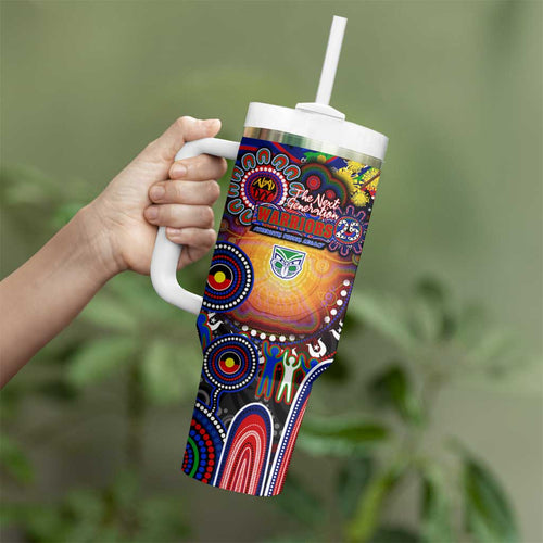 NAIDOC Week 2025 Warriors Rugby Tumbler With Handle Aboriginal Dot Painting