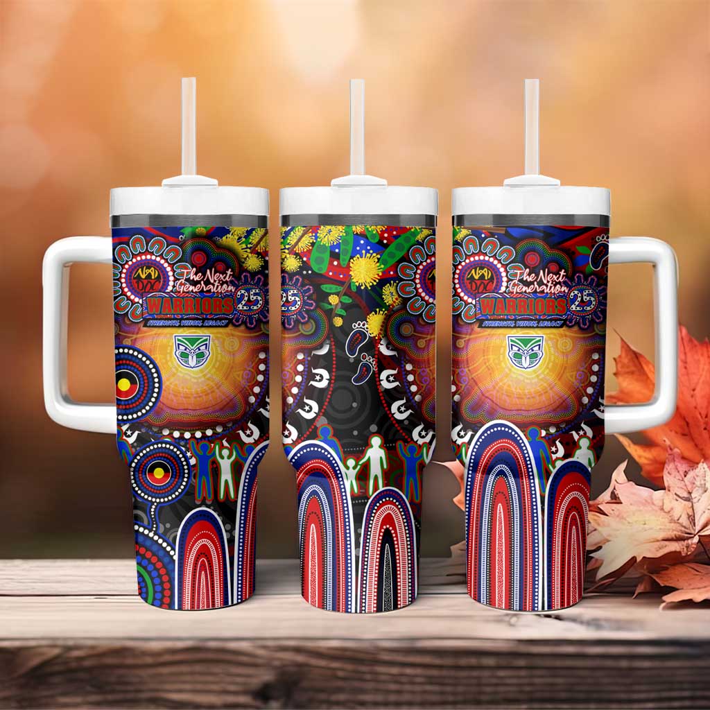 NAIDOC Week 2025 Warriors Rugby Tumbler With Handle Aboriginal Dot Painting