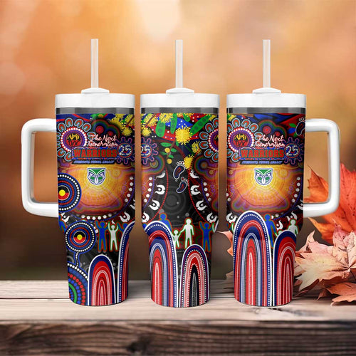 NAIDOC Week 2025 Warriors Rugby Tumbler With Handle Aboriginal Dot Painting
