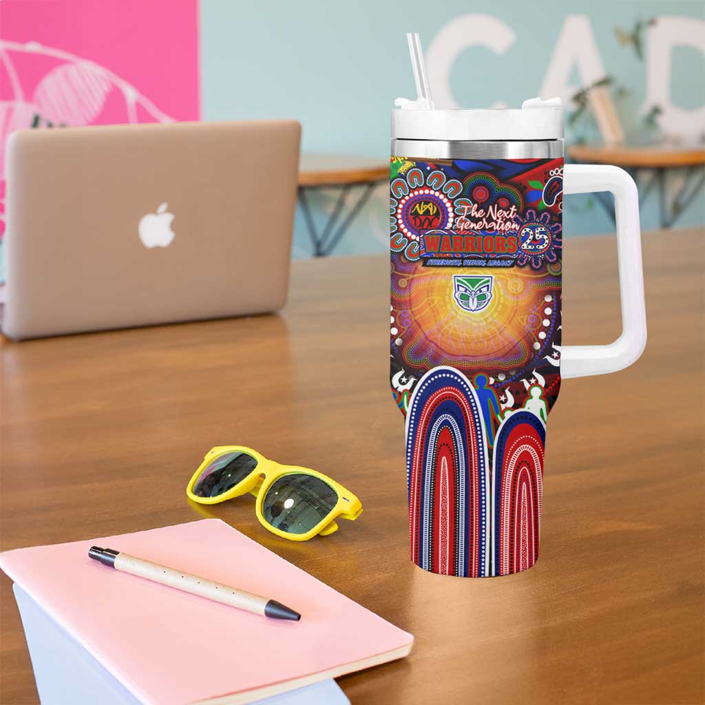 NAIDOC Week 2025 Warriors Rugby Tumbler With Handle Aboriginal Dot Painting