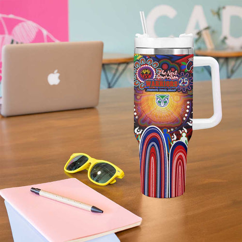 NAIDOC Week 2025 Warriors Rugby Tumbler With Handle Aboriginal Dot Painting