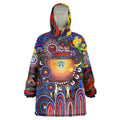 Personalised NAIDOC Week 2025 Warriors Rugby Wearable Blanket Hoodie Aboriginal Dot Painting