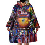 Personalised NAIDOC Week 2025 Warriors Rugby Wearable Blanket Hoodie Aboriginal Dot Painting