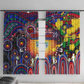 NAIDOC Week 2025 Warriors Rugby Window Curtain Aboriginal Dot Painting