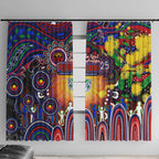 NAIDOC Week 2025 Warriors Rugby Window Curtain Aboriginal Dot Painting