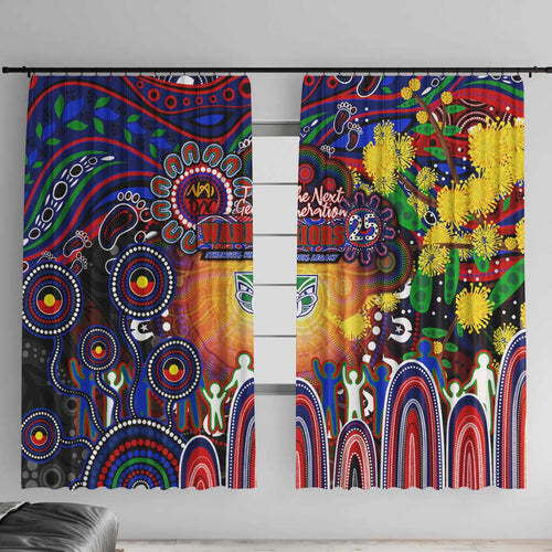 NAIDOC Week 2025 Warriors Rugby Window Curtain Aboriginal Dot Painting