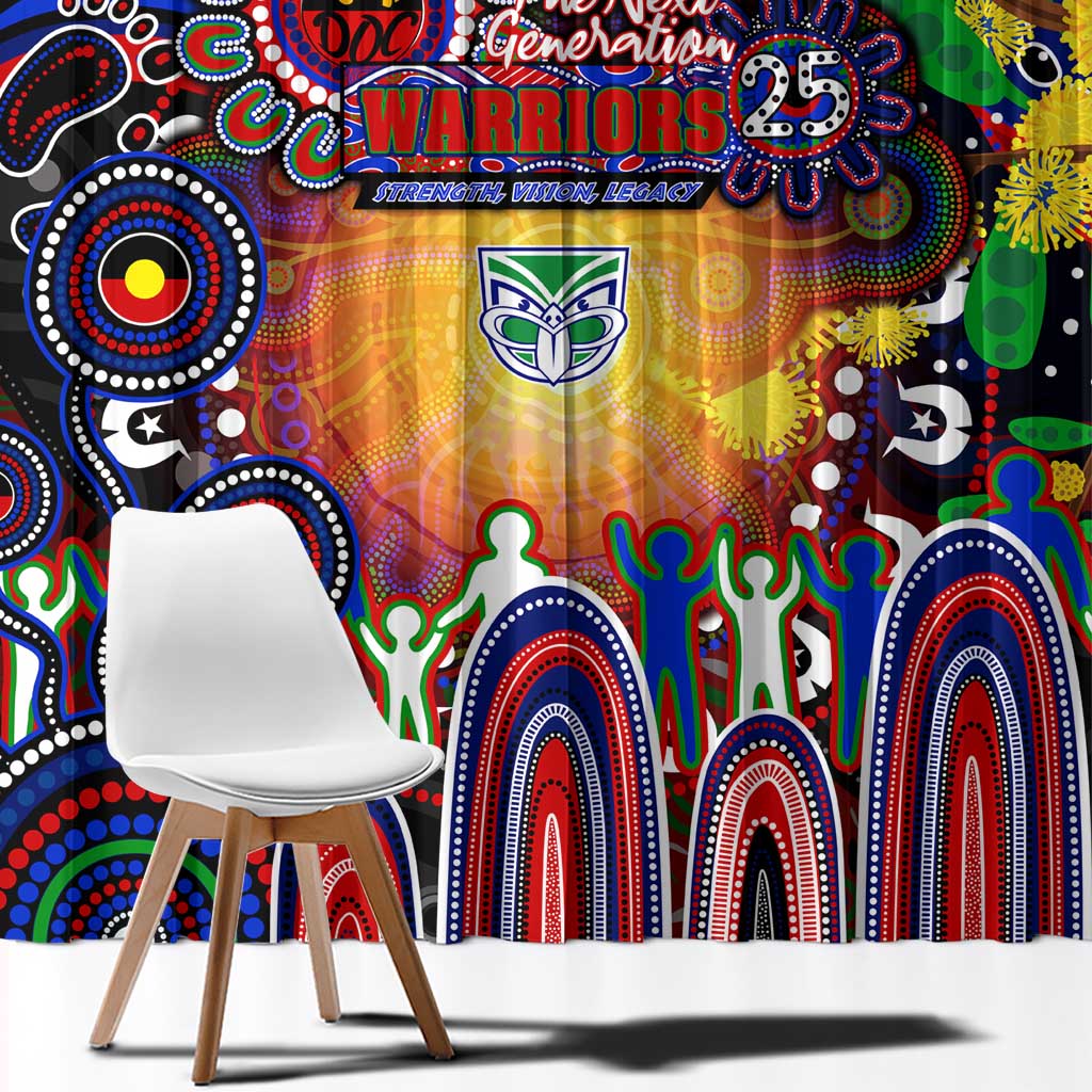 NAIDOC Week 2025 Warriors Rugby Window Curtain Aboriginal Dot Painting