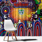 NAIDOC Week 2025 Warriors Rugby Window Curtain Aboriginal Dot Painting