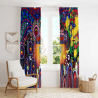 NAIDOC Week 2025 Warriors Rugby Window Curtain Aboriginal Dot Painting