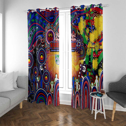 NAIDOC Week 2025 Warriors Rugby Window Curtain Aboriginal Dot Painting