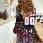Personalised NAIDOC Week 2025 Warriors Rugby Women Casual Shirt Aboriginal Dot Painting