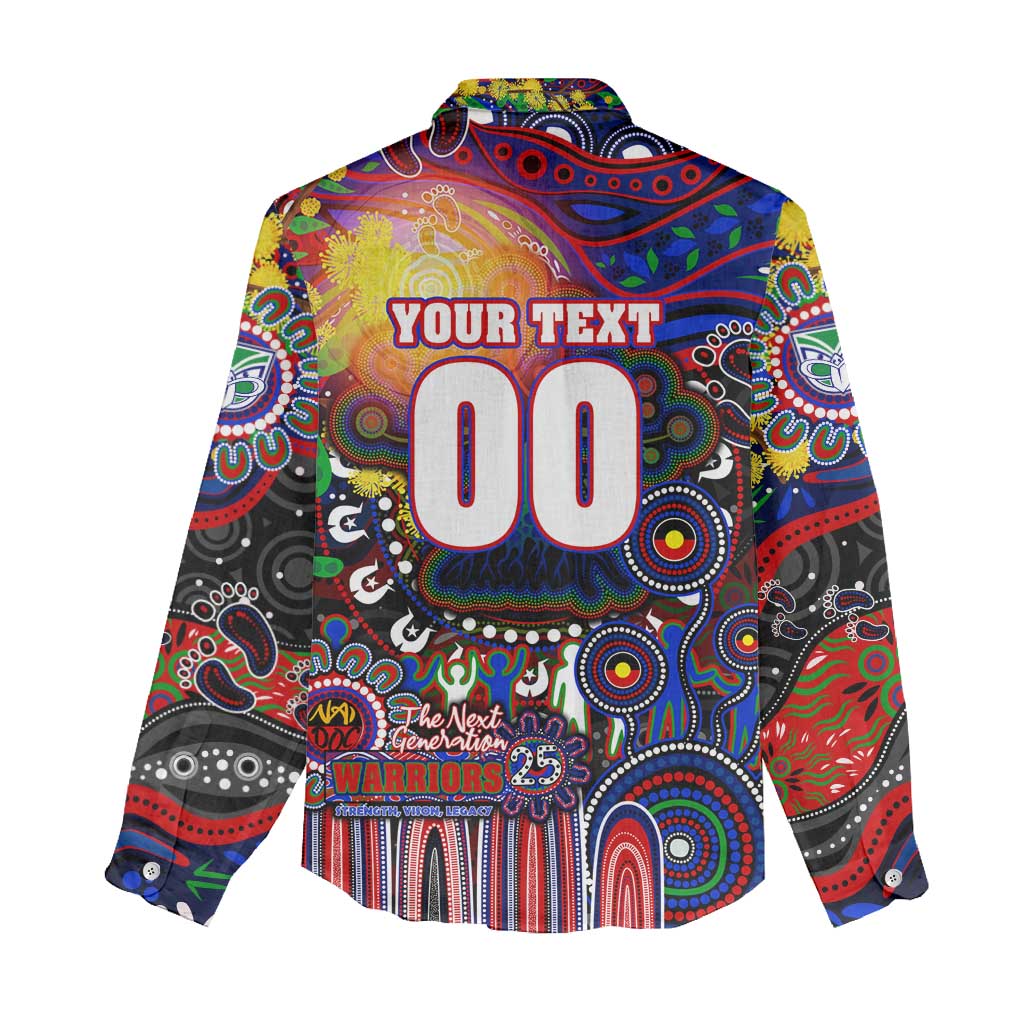 Personalised NAIDOC Week 2025 Warriors Rugby Women Casual Shirt Aboriginal Dot Painting