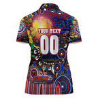 Personalised NAIDOC Week 2025 Warriors Rugby Women Polo Shirt Aboriginal Dot Painting