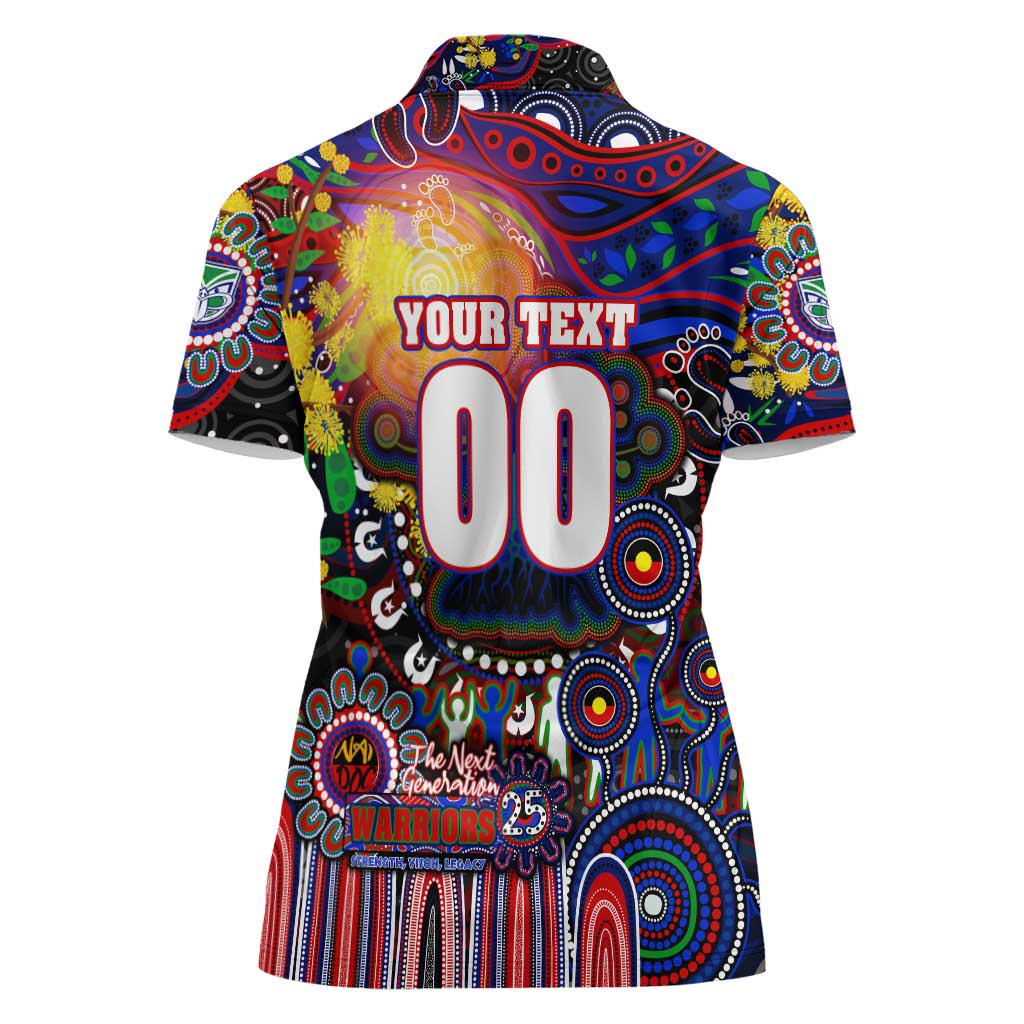 Personalised NAIDOC Week 2025 Warriors Rugby Women Polo Shirt Aboriginal Dot Painting
