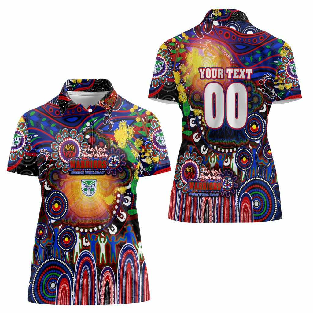 Personalised NAIDOC Week 2025 Warriors Rugby Women Polo Shirt Aboriginal Dot Painting