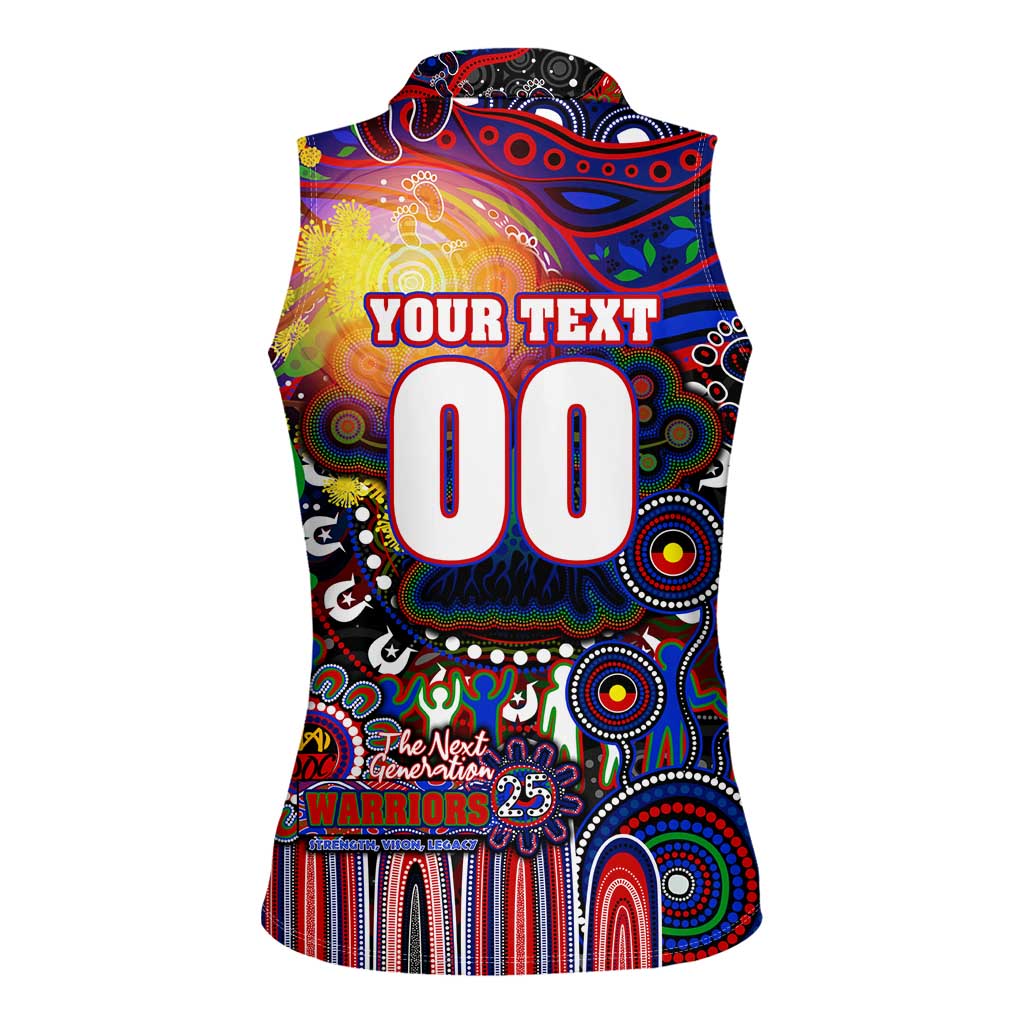 Personalised NAIDOC Week 2025 Warriors Rugby Women Sleeveless Polo Shirt Aboriginal Dot Painting