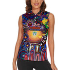 Personalised NAIDOC Week 2025 Warriors Rugby Women Sleeveless Polo Shirt Aboriginal Dot Painting