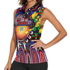 Personalised NAIDOC Week 2025 Warriors Rugby Women Sleeveless Polo Shirt Aboriginal Dot Painting