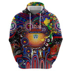 Personalised NAIDOC Week 2025 Warriors Rugby Zip Hoodie Aboriginal Dot Painting
