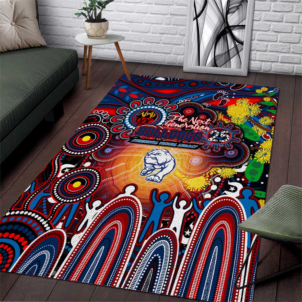 NAIDOC Week 2025 Bulldogs Football Area Rug Aboriginal Dot Painting