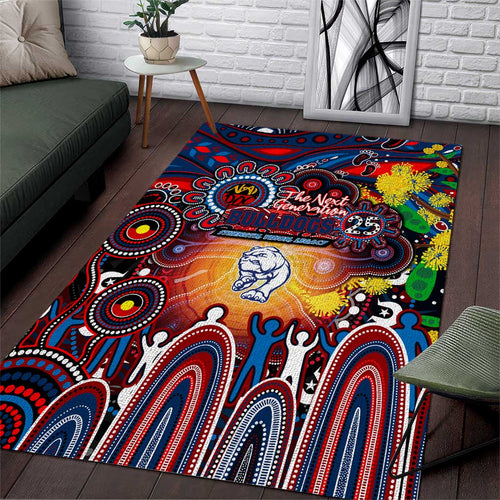 NAIDOC Week 2025 Bulldogs Football Area Rug Aboriginal Dot Painting