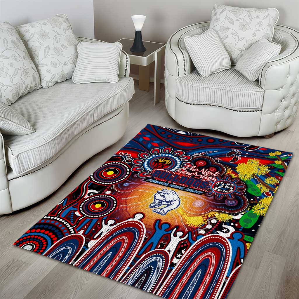 NAIDOC Week 2025 Bulldogs Football Area Rug Aboriginal Dot Painting