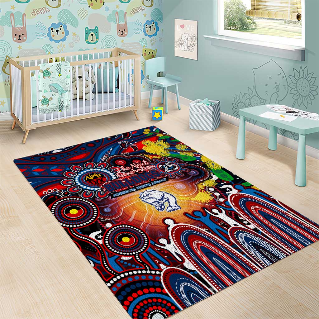 NAIDOC Week 2025 Bulldogs Football Area Rug Aboriginal Dot Painting