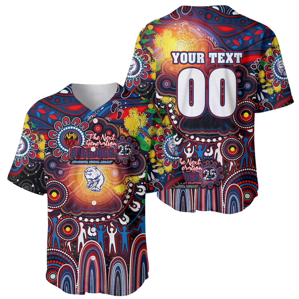 Personalised NAIDOC Week 2025 Bulldogs Football Baseball Jersey Aboriginal Dot Painting