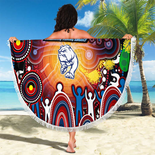 NAIDOC Week 2025 Bulldogs Football Beach Blanket Aboriginal Dot Painting