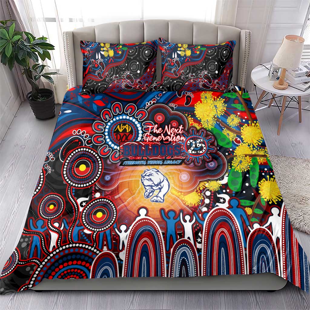 NAIDOC Week 2025 Bulldogs Football Bedding Set Aboriginal Dot Painting