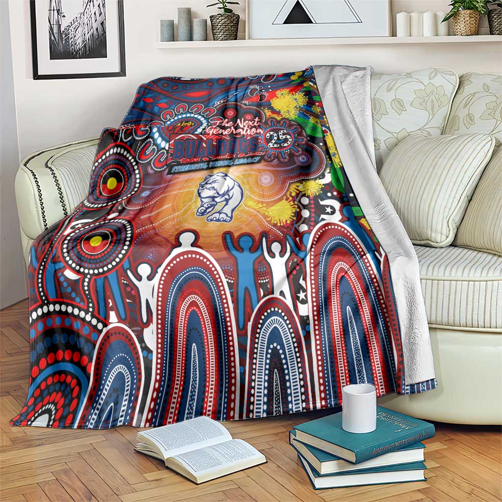 NAIDOC Week 2025 Bulldogs Football Blanket Aboriginal Dot Painting