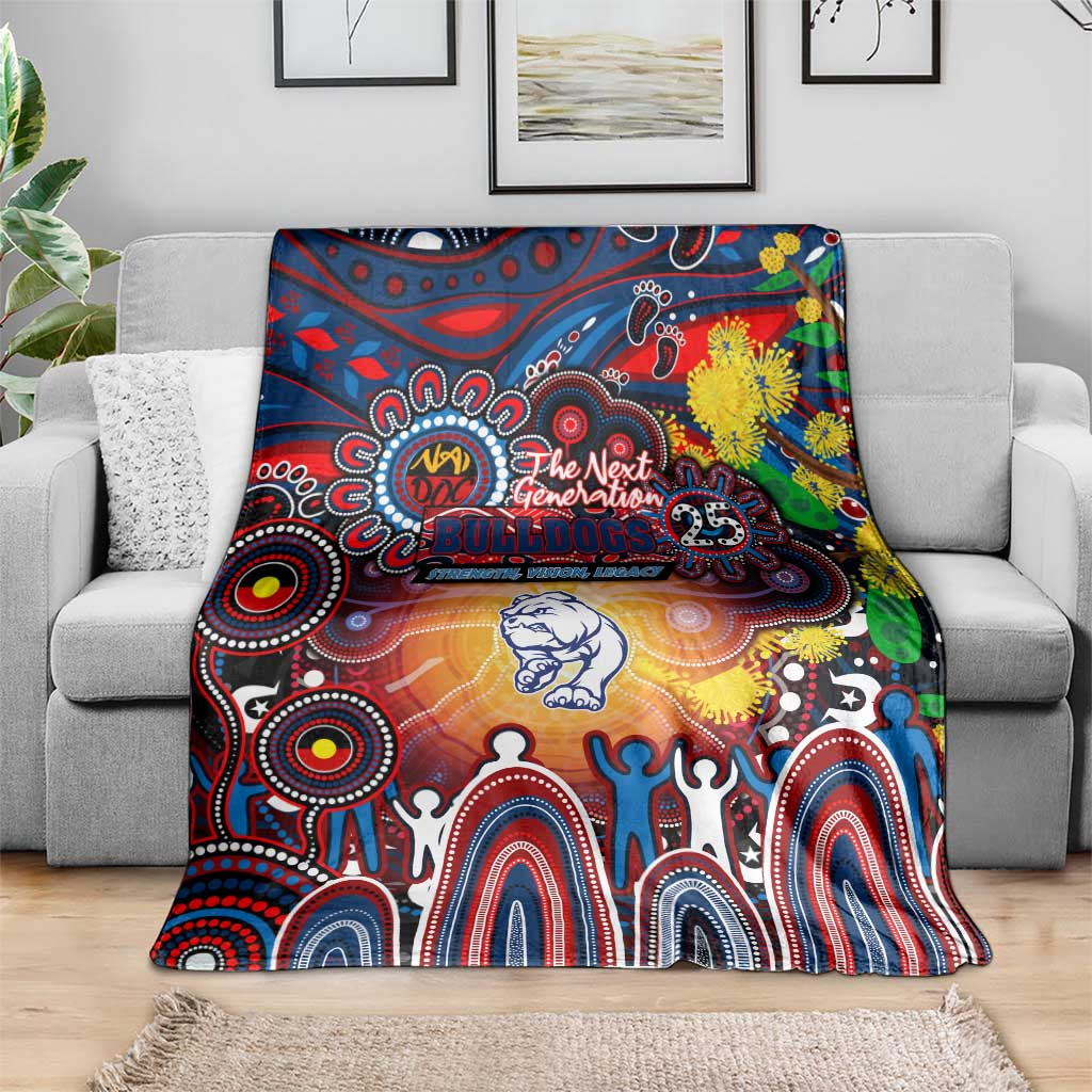 NAIDOC Week 2025 Bulldogs Football Blanket Aboriginal Dot Painting