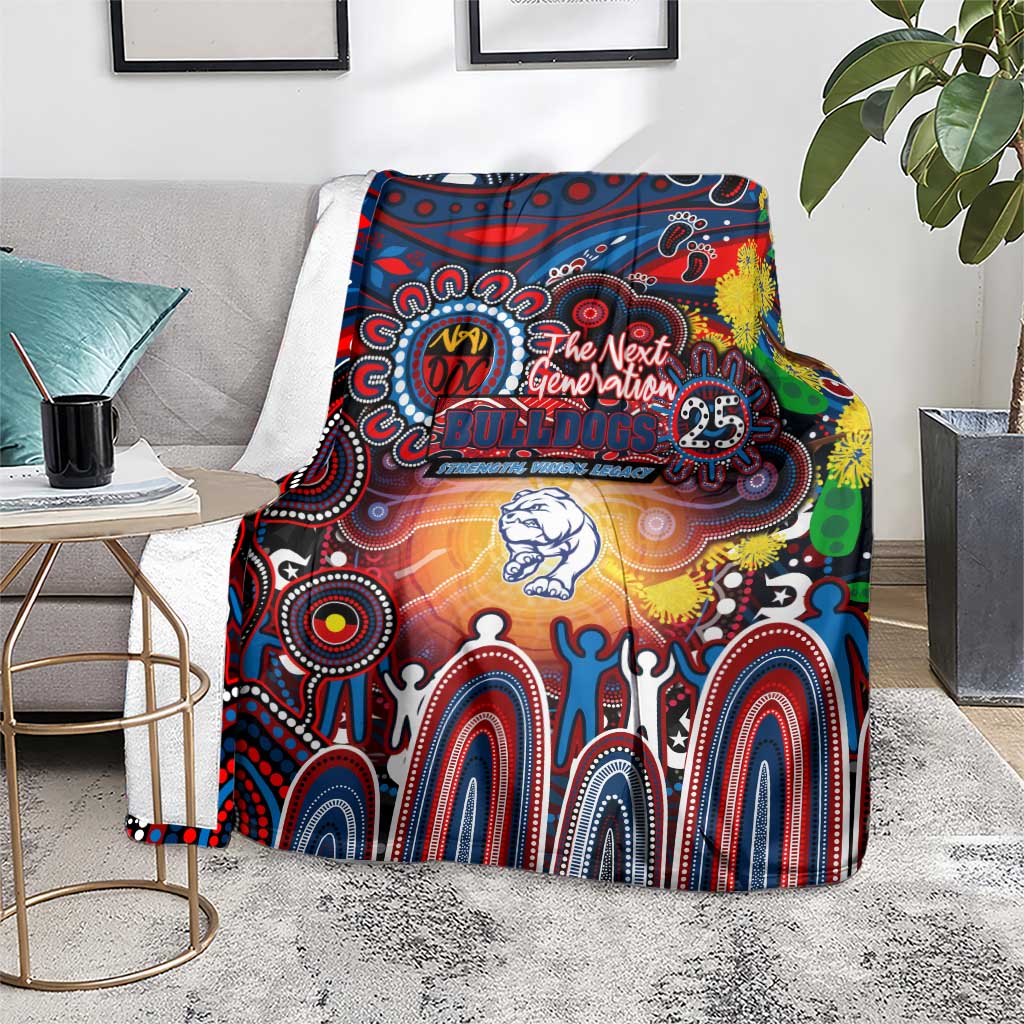 NAIDOC Week 2025 Bulldogs Football Blanket Aboriginal Dot Painting
