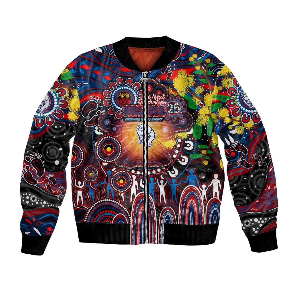Personalised NAIDOC Week 2025 Bulldogs Football Bomber Jacket Aboriginal Dot Painting