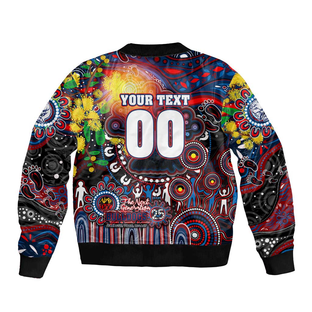 Personalised NAIDOC Week 2025 Bulldogs Football Bomber Jacket Aboriginal Dot Painting