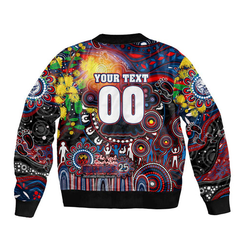 Personalised NAIDOC Week 2025 Bulldogs Football Bomber Jacket Aboriginal Dot Painting
