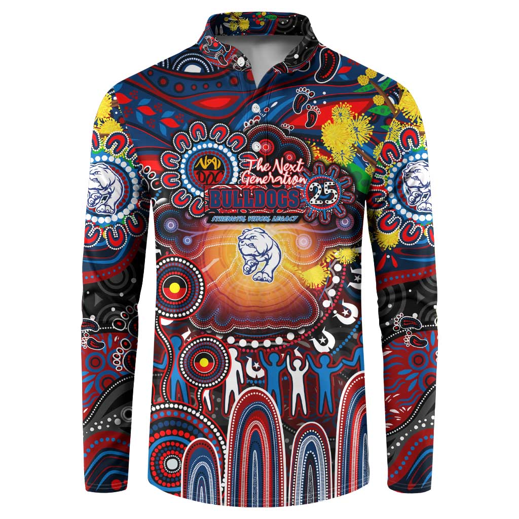 Personalised NAIDOC Week 2025 Bulldogs Football Button Sweatshirt Aboriginal Dot Painting