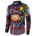 Personalised NAIDOC Week 2025 Bulldogs Football Button Sweatshirt Aboriginal Dot Painting
