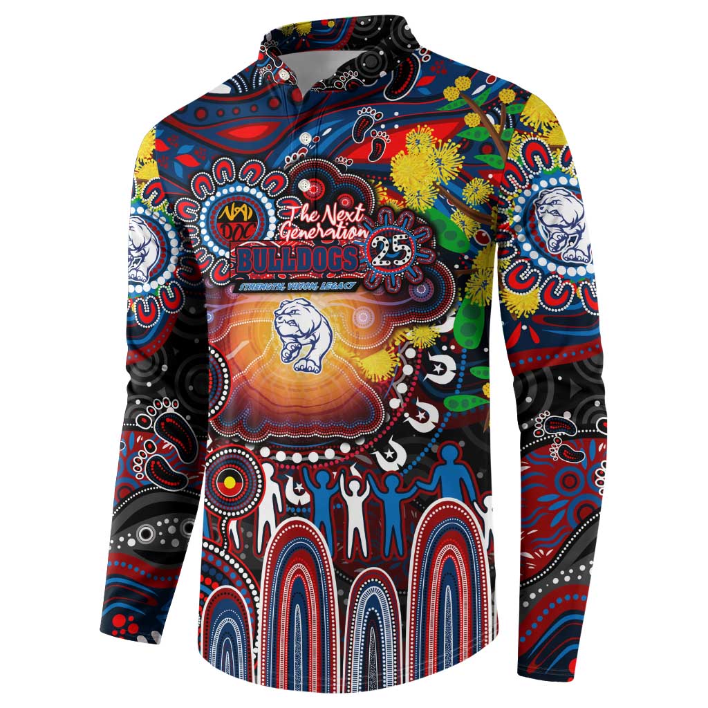 Personalised NAIDOC Week 2025 Bulldogs Football Button Sweatshirt Aboriginal Dot Painting