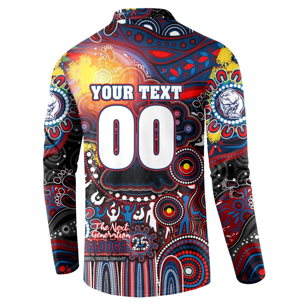 Personalised NAIDOC Week 2025 Bulldogs Football Button Sweatshirt Aboriginal Dot Painting