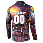 Personalised NAIDOC Week 2025 Bulldogs Football Button Sweatshirt Aboriginal Dot Painting
