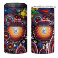 NAIDOC Week 2025 Bulldogs Football 4 in 1 Can Cooler Tumbler Aboriginal Dot Painting