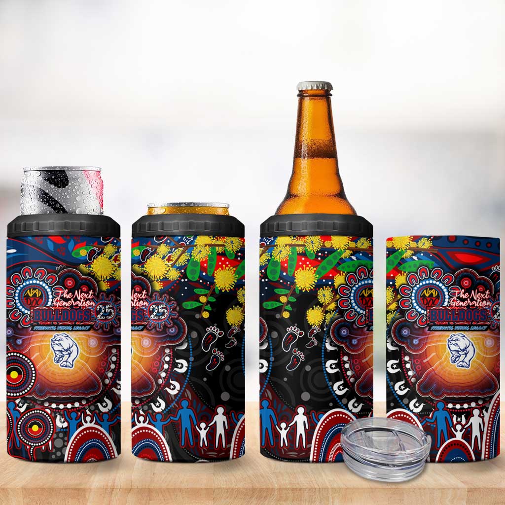 NAIDOC Week 2025 Bulldogs Football 4 in 1 Can Cooler Tumbler Aboriginal Dot Painting