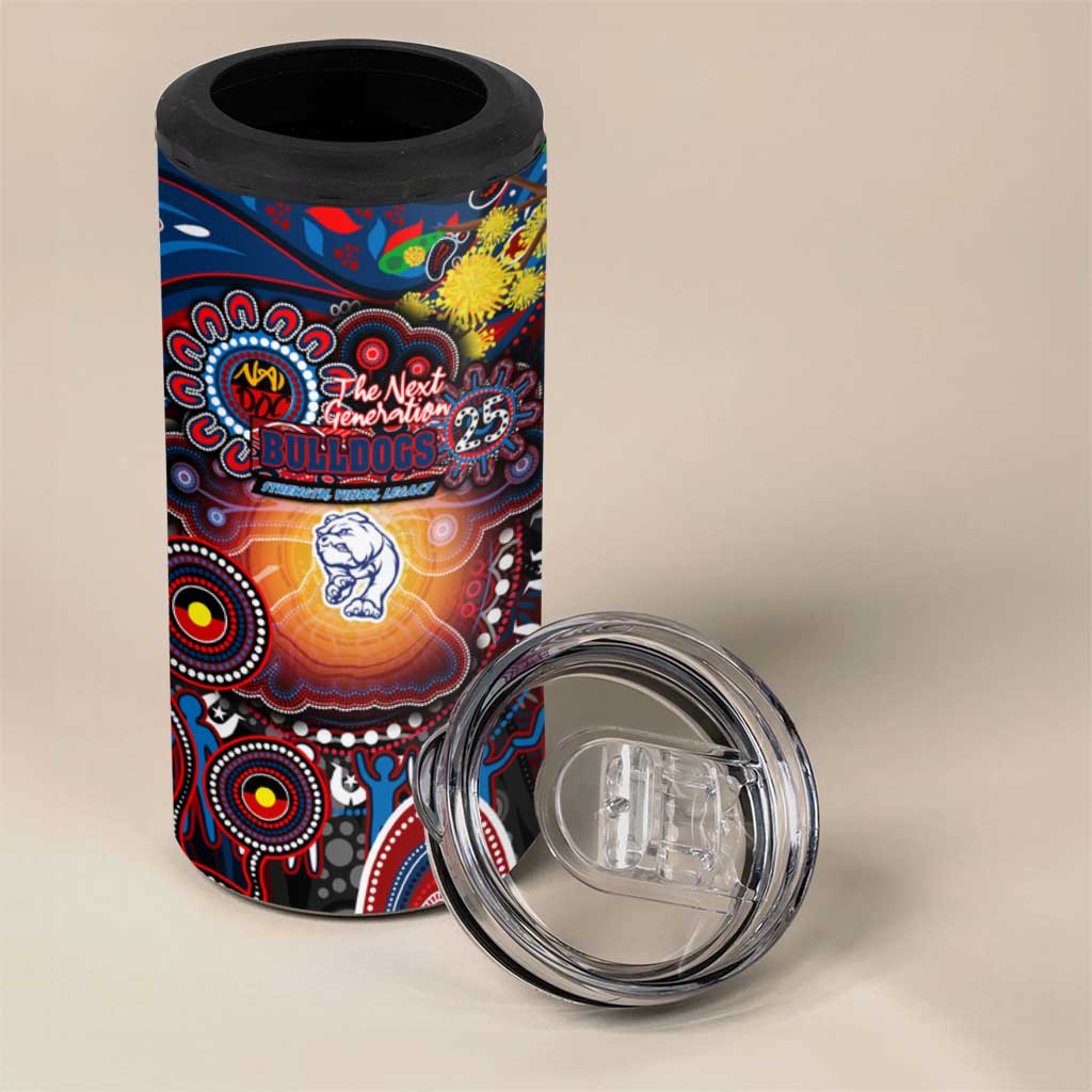 NAIDOC Week 2025 Bulldogs Football 4 in 1 Can Cooler Tumbler Aboriginal Dot Painting