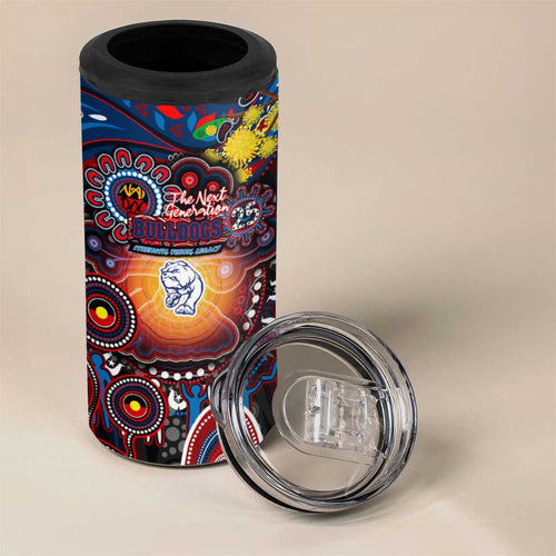 NAIDOC Week 2025 Bulldogs Football 4 in 1 Can Cooler Tumbler Aboriginal Dot Painting