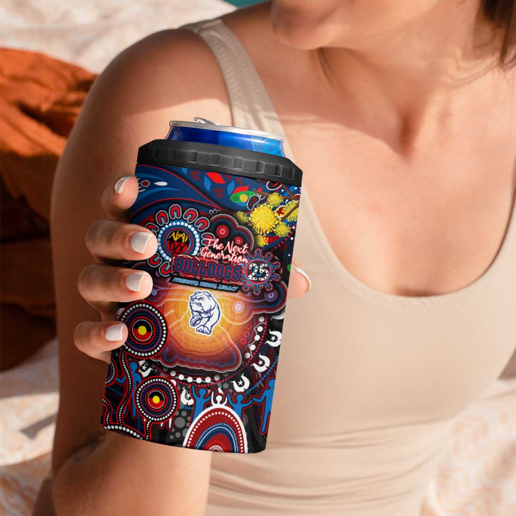 NAIDOC Week 2025 Bulldogs Football 4 in 1 Can Cooler Tumbler Aboriginal Dot Painting